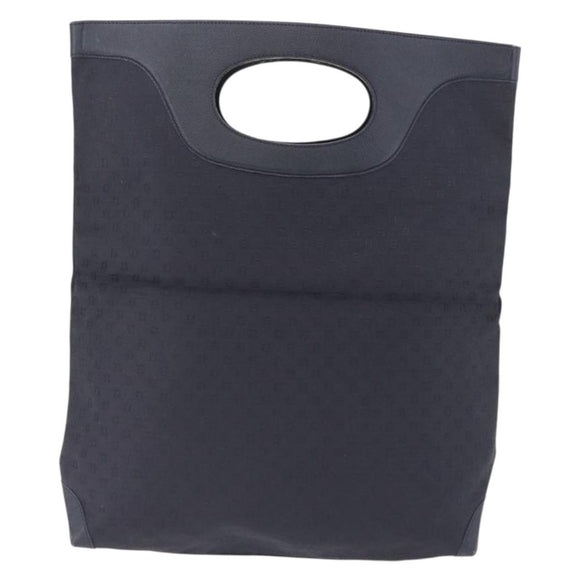 FENDI Hand Bag Canvas Navy Black Auth gh2269