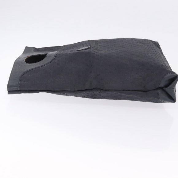 FENDI Hand Bag Canvas Navy Black Auth gh2269
