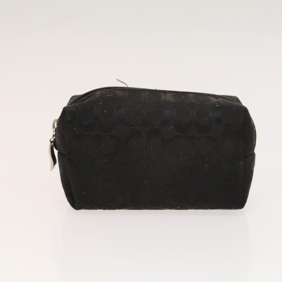 Coach Signature Pouch PVC Leather 5Set Beige White Auth gh227