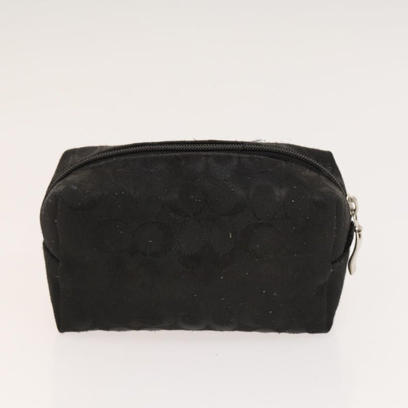 Coach Signature Pouch PVC Leather 5Set Beige White Auth gh227