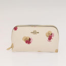 Coach Signature Pouch PVC Leather 5Set Beige White Auth gh227-18