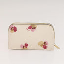 Coach Signature Pouch PVC Leather 5Set Beige White Auth gh227-19