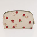 Coach Signature Pouch PVC Leather 5Set Beige White Auth gh227-24