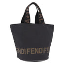 FENDI Hand Bag Canvas Black Auth gh2270-1