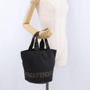 FENDI Hand Bag Canvas Black Auth gh2270-19