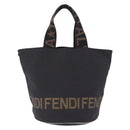 FENDI Hand Bag Canvas Black Auth gh2270-2