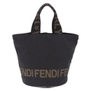 FENDI Hand Bag Canvas Black Auth gh2270-3