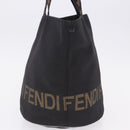 FENDI Hand Bag Canvas Black Auth gh2270-4