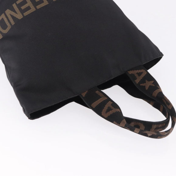 FENDI Hand Bag Canvas Black Auth gh2270