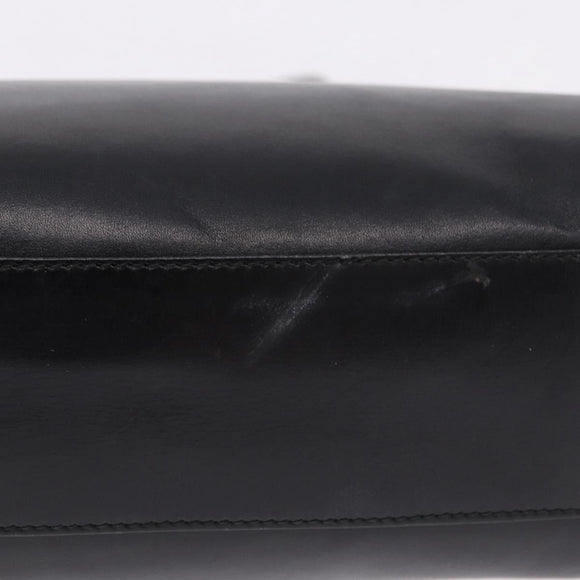 GUCCI Hand Bag Leather Black Gold Tone 000 106 1325 Auth gh2273