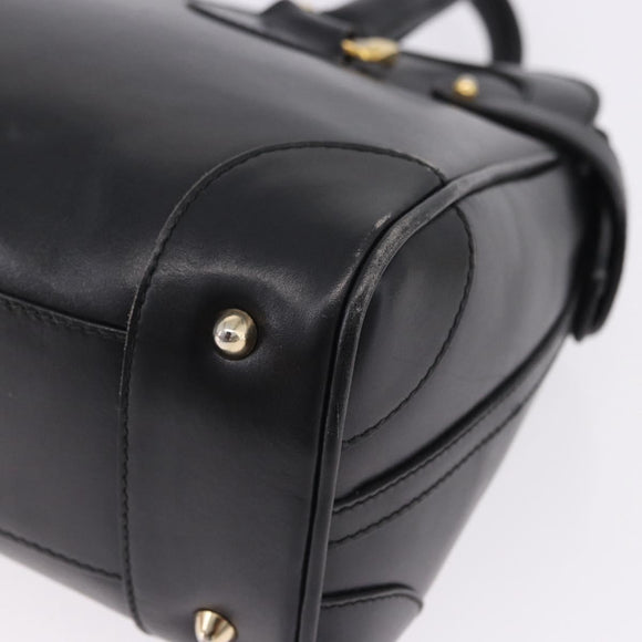 GUCCI Hand Bag Leather Black Gold Tone 000 106 1325 Auth gh2273