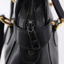 GUCCI Hand Bag Leather Black Gold Tone 000 106 1325 Auth gh2273-15