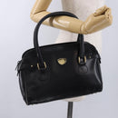 GUCCI Hand Bag Leather Black Gold Tone 000 106 1325 Auth gh2273-24