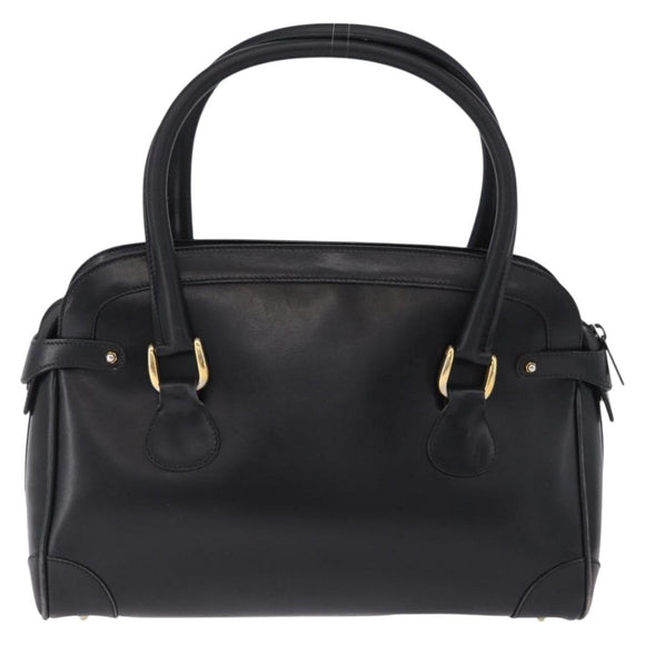 GUCCI Hand Bag Leather Black Gold Tone 000 106 1325 Auth gh2273