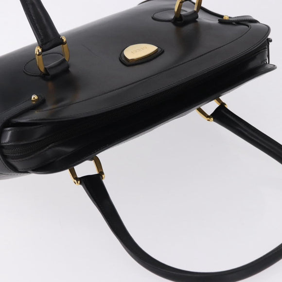 GUCCI Hand Bag Leather Black Gold Tone 000 106 1325 Auth gh2273