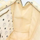 MCM Vicetos Tote Bag PVC Leather White Gold Tone Auth gh2274-17