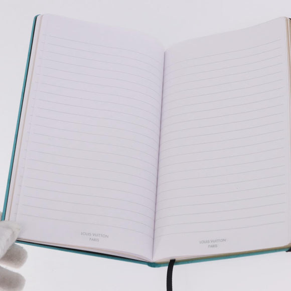 LOUIS VUITTON × TM Monogram Notebook MM Jane Light Blue LV Auth gh2275M