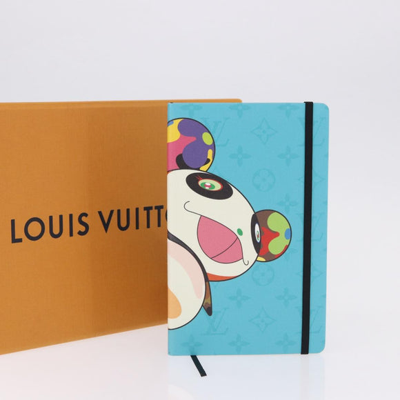 LOUIS VUITTON × TM Monogram Notebook MM Jane Light Blue LV Auth gh2275M