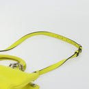 Christian Dior Diorissimo Hand Bag Leather 2way Yellow Silver Auth gh2276A-10