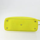 Christian Dior Diorissimo Hand Bag Leather 2way Yellow Silver Auth gh2276A-11