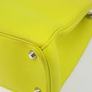 Christian Dior Diorissimo Hand Bag Leather 2way Yellow Silver Auth gh2276A-12