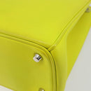 Christian Dior Diorissimo Hand Bag Leather 2way Yellow Silver Auth gh2276A-14