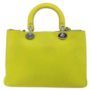 Christian Dior Diorissimo Hand Bag Leather 2way Yellow Silver Auth gh2276A-3