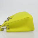 Christian Dior Diorissimo Hand Bag Leather 2way Yellow Silver Auth gh2276A-5