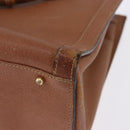 GUCCI Bamboo Hand Bag Leather Brown Gold Tone 002 2853 0260 0 Auth gh2279-9