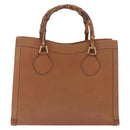 GUCCI Bamboo Hand Bag Leather Brown Gold Tone 002 2853 0260 0 Auth gh2279-2