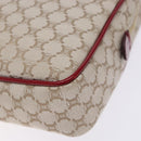 CELINE Macadam Canvas Shoulder Bag Beige Gold Auth gh228-9