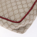 CELINE Macadam Canvas Shoulder Bag Beige Gold Auth gh228-15