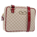 CELINE Macadam Canvas Shoulder Bag Beige Gold Auth gh228-1