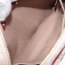 CELINE Macadam Canvas Shoulder Bag Beige Gold Auth gh228-21