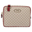 CELINE Macadam Canvas Shoulder Bag Beige Gold Auth gh228-13