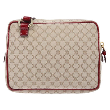 CELINE Macadam Canvas Shoulder Bag Beige Gold Auth gh228 - 0