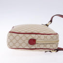 CELINE Macadam Canvas Shoulder Bag Beige Gold Auth gh228-3