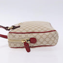 CELINE Macadam Canvas Shoulder Bag Beige Gold Auth gh228-4