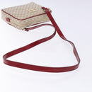 CELINE Macadam Canvas Shoulder Bag Beige Gold Auth gh228-7