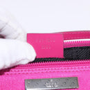 GUCCI Accessory Pouch Canvas Pink Silver 039 1103 Auth gh2280A-20