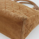 Christian Dior Canage Hand Bag Suede Brown Gold Tone Auth gh2284-15