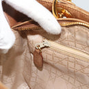 Christian Dior Canage Hand Bag Suede Brown Gold Tone Auth gh2284-21
