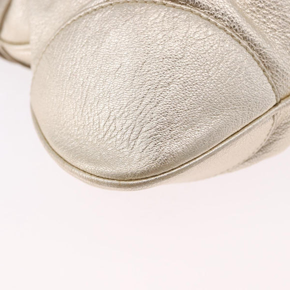 Salvatore Ferragamo Gancini Tote Bag Leather Gold Auth gh2287A