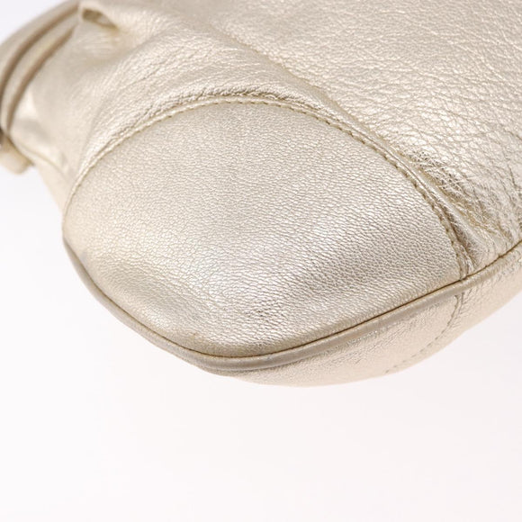 Salvatore Ferragamo Gancini Tote Bag Leather Gold Auth gh2287A