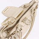 Salvatore Ferragamo Gancini Tote Bag Leather Gold Auth gh2287A-15
