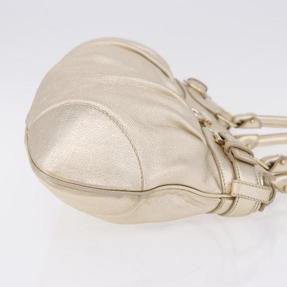 Salvatore Ferragamo Gancini Tote Bag Leather Gold Auth gh2287A