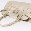 Salvatore Ferragamo Gancini Tote Bag Leather Gold Auth gh2287A-6