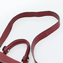 Salvatore Ferragamo Gancini Hand Bag Leather 2way Red Silver Auth gh2288A-10