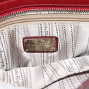 Salvatore Ferragamo Gancini Hand Bag Leather 2way Red Silver Auth gh2288A-20