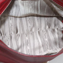 Salvatore Ferragamo Gancini Hand Bag Leather 2way Red Silver Auth gh2288A-21